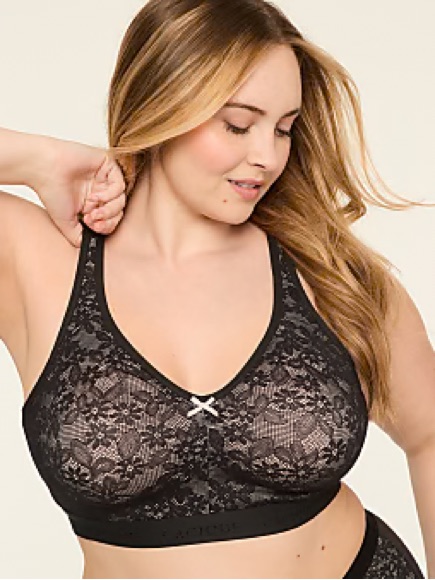 Lane Bryant Cacique Unlined Full Coverage No-Wire Bra With Lace